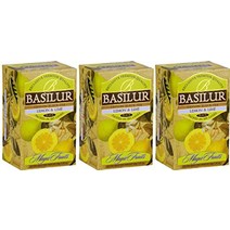 바실루르 망고 파인애플 티 실론 홍차 20ct 호일 봉투, 레몬 라임, 3팩