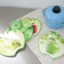 식탁데코 상큼사과 냄비받침 인덕션바닥 인덕션패드 불판받침 돌솥받침 주방용품, 선택_사과 3개