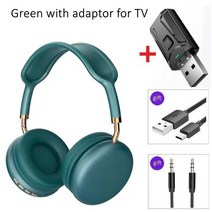 무선 블루투스 이어폰 및 헤드폰 잡음 제거 헤드셋 과일 헬멧 마이크 USB 어댑터 TV PC 전화 음악, CHINA, P8 Green adaptor
