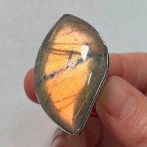 세라믹반지 실반지세트 아크릴 빈티지 Adjustalbe여성을 79 반지 남성 원형 모양 구슬 석 블루 Labradorite 손가락 Z018 1 개