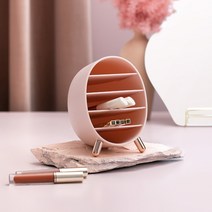 뷰티 타원형 칸막이 화장품 수납함 진열함 3color, 핑크, 선택:핑크 (C14)