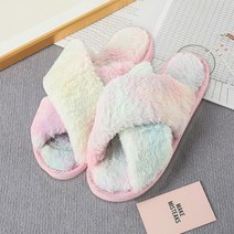 털신발 겨울 솜털 슬리퍼 실내 집 플러시 슬리퍼 패션 따뜻한 플립 플롭 여성 플랫 신발