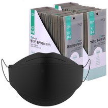 엠크린 황사마스크 대형 KF94 블랙, 50매입, 2개