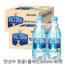 웅진 빅토리아 탄산수 청귤+플레인500ml 40펫