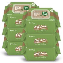 헬케어 생분해 에코 빅앤와이드 물티슈 50매 캡형_(6팩) 레이온 엠보 2배크기 대형원단 빅사이즈 아기물티슈