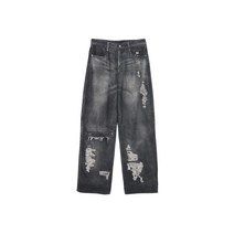 MATIN KIM 10/5 출발 VINTAGE GRAPHIC PRINTED DENIM PANTS IN GREY MK2377DN030M0GY 304292