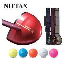 NITTAX 니탁스 파크골프세트 골프클럽 파크골프채 일본정품(공집게 페이스보호필름 증정), 마크버드 F6 레드(3종세트)