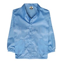 KJ 방진복 상의 제전복 무진복 제전방진복 클린복 크린룸 반도체 정전기방지 작업복, 스카이블루