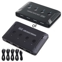 USB 2.0 스위치 선택기 4 컴퓨터 공유 4 USB 장치 스위처 KVM 어댑터