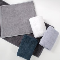 보카시 자수 타올 80x40cm 면 죽사 뱀부얀 230g 국산 수건 답례품, 연회색