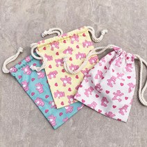 오하우 손바느질 주머니 파우치 만들기 키트 DIY 동영상제공, 2개만들기(노란천+초록천)