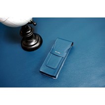(무료이니셜) 럭스레더 천연소가죽 3구 만년필파우치 만년필케이스 가죽필통, 그레이