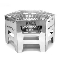 카엔 6각형 슈퍼 접이식 화로대 수납가방 1세트 캠핑 불멍 숯불 장작 직화 바베큐 육각형 대형 스텐 감성 BBQ 야외 캠프파이어 화롯대