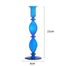 인테리어촛대 인테리어캔들홀더 유리 캔들 홀더 홈 장식 크리스마스 웨딩 촛대 액세서리 파티 생일, [03] 파란