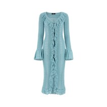 23SS BLUMARINE 라이트 블루 비스코스 블렌드 LONG-CUT 드레스 2A304A N0482
