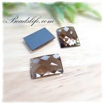 비즈라이프 17*25mm 직사각 판유리(10개), 1봉, 커피