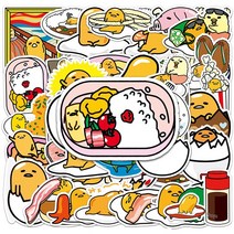 구데타마-귀여운 레이지 에그 애니메이션 스티커 헬멧 기타 Pvc 방수 낙서 데칼 어린이 장난감 생일 선물 50 피스, [02] 50PCS