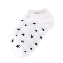 [라다몰] 여자 무늬 흰검색 별 포인트 1켤레 양말 발목