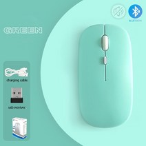 버티컬 무선마우스귀여운 Macron 블루투스 마우스 충전식 1600 인치 당 점 Mause iPad 전화 무선 2.4G USB, 한개옵션1, 02 green