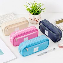 투지퍼 필통 펜슬 케이스 방수 대용량 고등학생 대학생 사이드 포켓, 필통 다크그레이