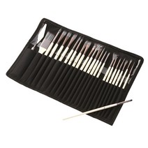 STK 페인팅 브러쉬 세트 긴 핸들 전문 페인트 브러쉬 아크릴 그림 아이 성인 세부 페인트 브러시 라운드 지적 팁, 모듬, 블랙 스토리지 가방, 나일론