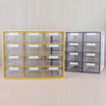 12단 시스템 멀티박스 투명 서랍 투톤 컬러 적층 구조, 옐로우, 옐로우
