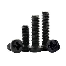 50pcs M1 M2 M3 M4 소형 마이크로 필립스 라운드 헤드 볼트 나사 전자 노트북 태블릿 컴퓨터 전화 카메라, [06] M4, [02] black carbon steel, [04] 25mm