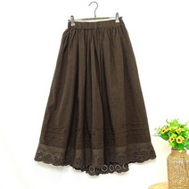 레이스스커트 여름 린넨 플레어 러블리 무지 빈티지 치마