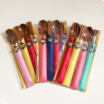 다드림 옻칠 수저세트 2p (숟가락2p + 젓가락2p + 커버4p) 커버포함 선물용 한식수저 나무젓가락 우드 숟가락 원목 수저
