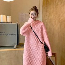 누빔 원피스 패딩 후드 핑크 퀼팅 드레스 여성 dr1356