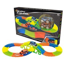 씽크 빛나는 야광 레일카 128피스 세트 미니카 장난감