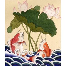 세로형 우드 직소퍼즐 기운이 넘치고 복을 부르는 잉어도 연꽃 그림 스트레스 해소 집순이 취미 성인용 감압 장난감, h, 300조각