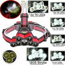 휴대용 낚시 액세서리 야외 캠핑 야간 손전등 헤드램프 USB 충전, 한개옵션1, 한개옵션0