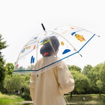 [찬지림몰] 카카오프렌즈 춘식이 죠르디 라이언 투명우산 장우산 가벼운우산 초등우산 안전우산