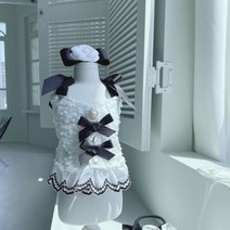 강아지 봄옷 푸들 비숑 웰시코기 불독 여름 개 옷 공주 흰 드레스 작은 강아지 럭셔리 고양이 컵케익 Vesti, 01 B1661 dress hairclip_06 XXL