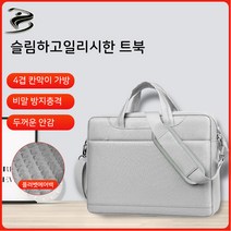 Boknight 초박형 휴대용 노트북 가방 방수 스크래치 방지 어깨 끈 노트북파우치, 플러스벨벳 에어백 15.6-16.1인치*밝은 회색