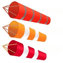 풍향계 윈드삭 바람주머니 날씨 바람방향측정 공사장, 단일사이즈, 1.5m 형광 오렌지 화이트 두꺼운 Windsock