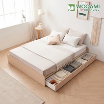우아미가구 모노 네지아 3서랍수납형 Q 침대 DM5321, 메이플
