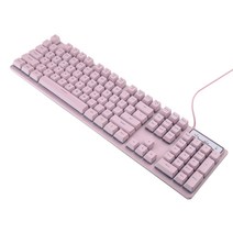 104keys 게임 기계 키보드 USB 유선 RGB 백라이트 키보드 눈부신 색상, 분홍색, 일반형