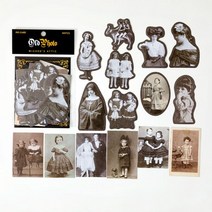 다꾸랩핑지 랜덤박스 빈티지 스티커북 엔틱 스티커 캘린더 팩 레터링, 흑백 사진첩