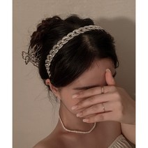 [무배/Hip+블리] Unique Chain Silver Hairband 실버 체인 헤어밴드 꼬임 머리띠