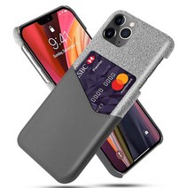 충격 방지 케이스 iPhone 13 12 Mini Pro Max 비즈니스 패브릭 + 가죽 카드 홀더 장착 커버, 03 GRAY_07 iPhone 13 Mini