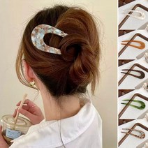 올리아르 마블 올림머리 비녀 머리핀 똥머리 헤어핀