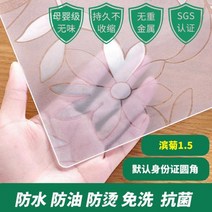 식탁유리제작 투명 플라스틱 테이블 매트 부드러운 유리 PVC 커피 데스크탑 보호 필름 식탁보 방수 anti-, 01/【항균 신제품 업그레이드 무취 모델】【빈국화 1., 60*120