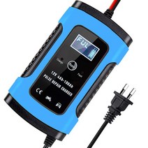완전 자동 배터리 충전기 12V 6A 바이크 오토바이 장치 납산 저장을 위한 지능형 수리, 02 Blue EU Plug