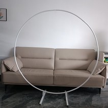 웨딩아치 프로포즈 금속 원형 아치 웨딩 balloonround 풍선 스탠드 꽃 라운드 배경 아치 프레임 생일 파티 베이비 샤워 장식, 직경 1.5m(4.92피트), 흰색 원