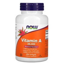 나우푸드 비타민A 25 000IU 250 소프트젤, 250정, 1개