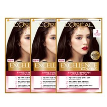 로레알파리 엑셀랑스 크림 염색약, 3개, 3 어두운갈색