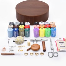 복고풍 원목 반짇고리함 바느질 상자 세트 혼수용, D세트