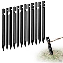 12pcs 텐트 그라운드 스테이크 알루미늄 합금 그라운드 페그 18cm 야드 스테이크 헤비 듀티 캠핑 스테이크 야외 텐트 & 타프 에센셜, 검은색